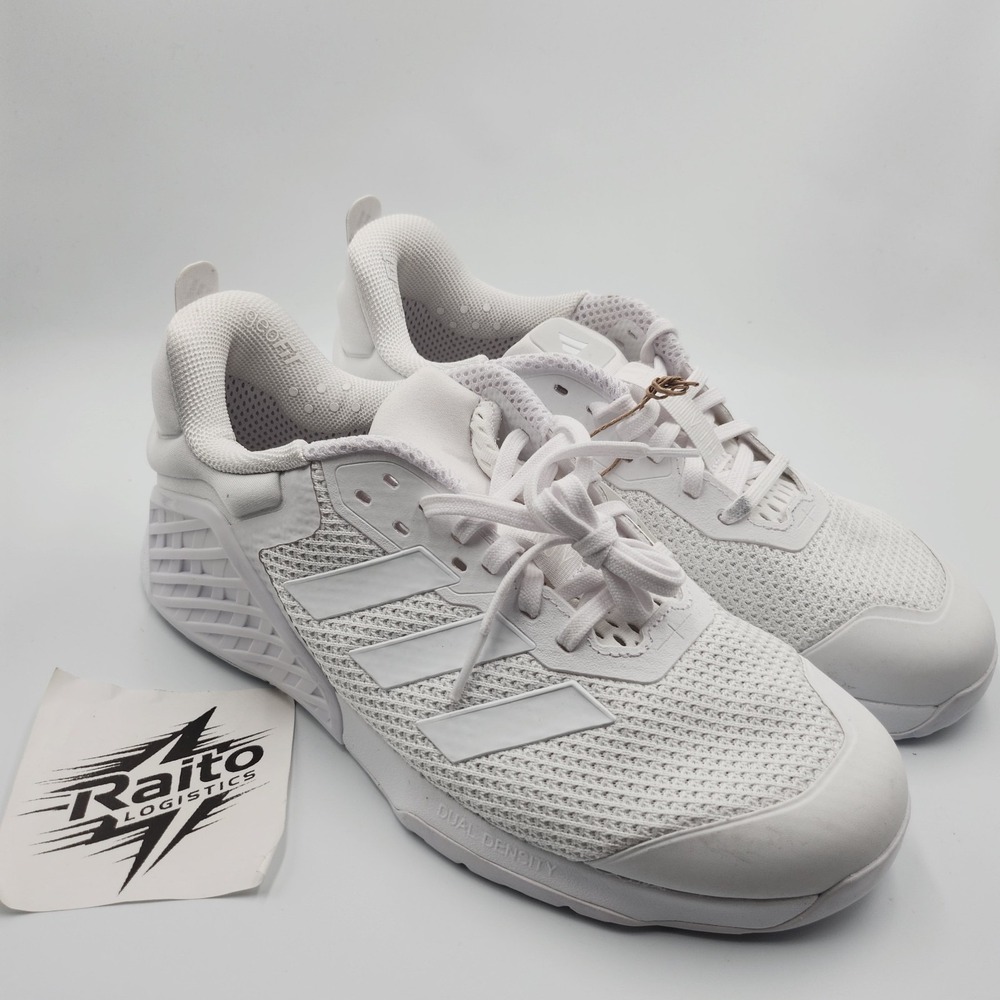 Mens Size 9 Adidas Training Shoes Dropset 3 Low Top Cloud White Crystal IH8289